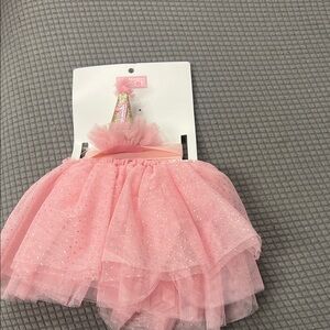 Birthday Pink Glitter Tutu with Headband